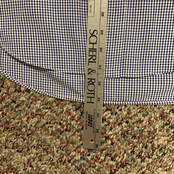 Ralph Lauren Blake Blue White Small Gingham Check SS Button Down Shirt Size M - Picture 11 of 11